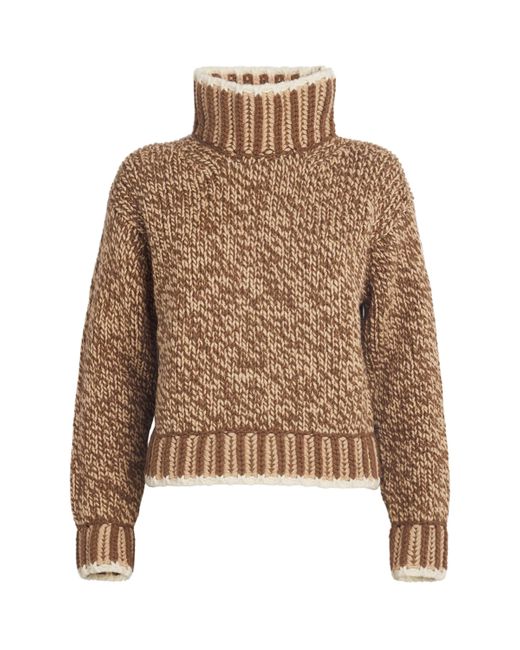 Moncler Brown Wool-Blend Rollneck Sweater