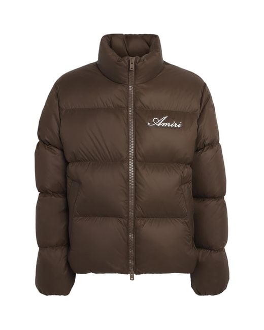 Amiri Brown Down Bones Puffer Jacket for men