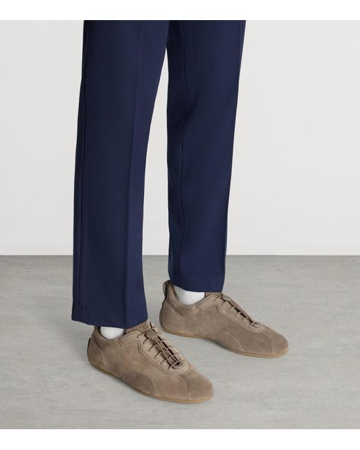 Dunhill Brown Suede Automotive Davies Sneakers for men