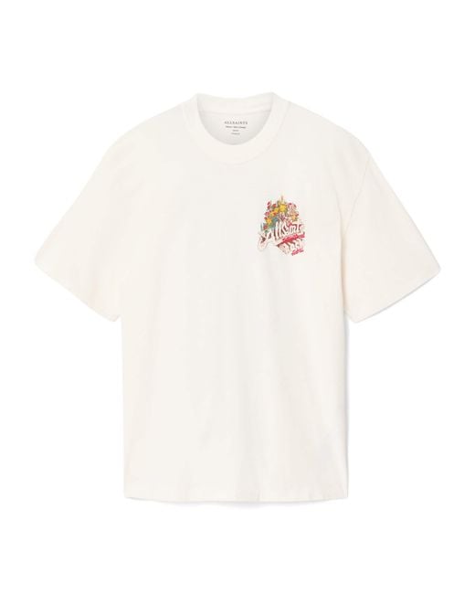 AllSaints White Organic Cotton Roque T-Shirt for men