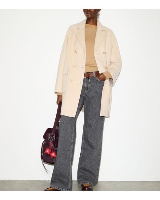 MAX&Co. White Virgin Wool Coat