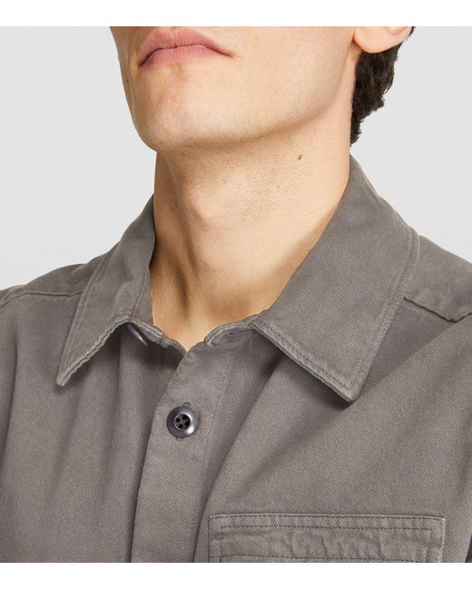 A.P.C. Gray Pocket-detail Short-sleeve Shirt for men