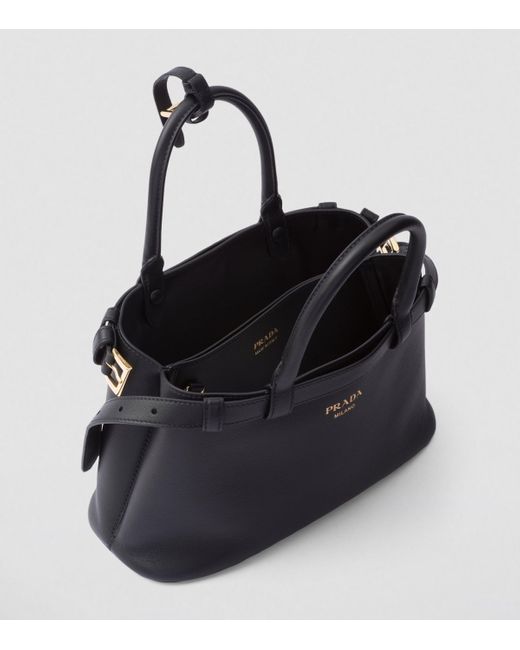 Prada Black Small Leather Top-Handle Bag