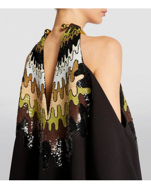 Emilio Pucci Black Pucci Sequin-embellished Kaftan
