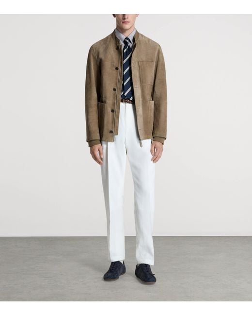 Dunhill Brown Leather Three-Pocket Jacket for men