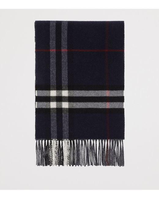 Burberry Gray Cashmere Reversible Check Scarf