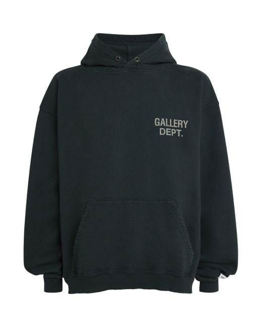 GALLERY DEPT. Black Cotton Logo 90S Hoodie for men