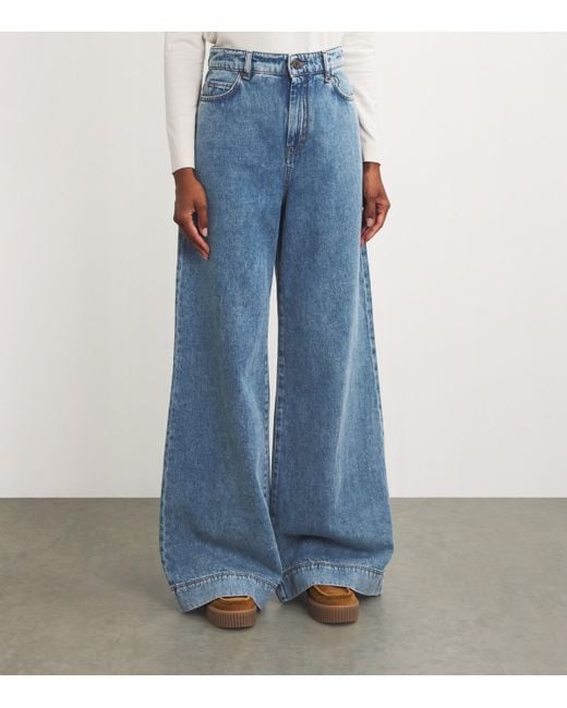 Weekend by Maxmara Blue High-Rise Extra-Wide-Leg Jeans