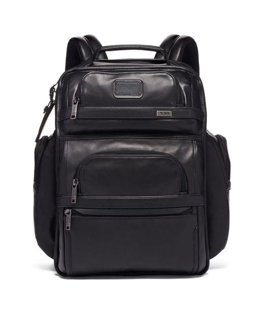 Tumi Black Alpha 3 Business Leather Backpack