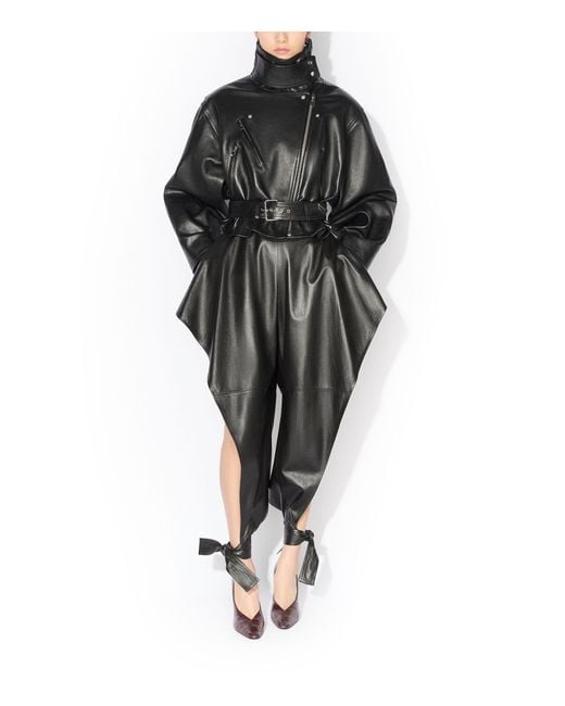 Alaïa Black Leather Cropped Biker Jacket
