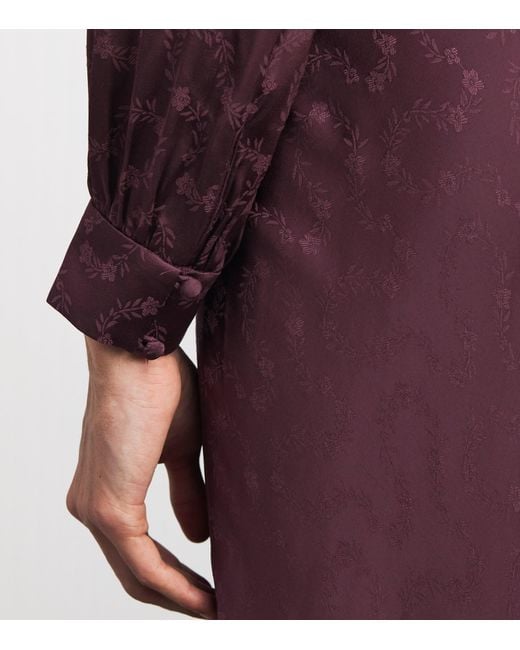 Rixo Purple Jacquard Emory Maxi Dress