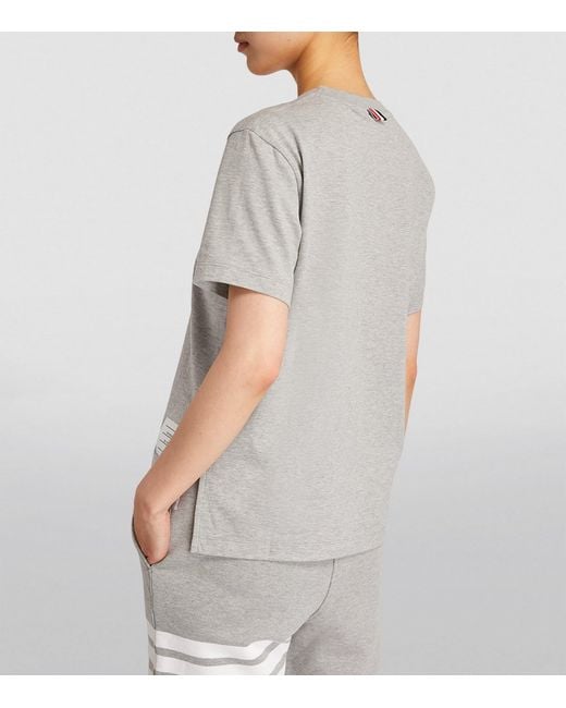 Thom Browne Gray Name Patch T-Shirt