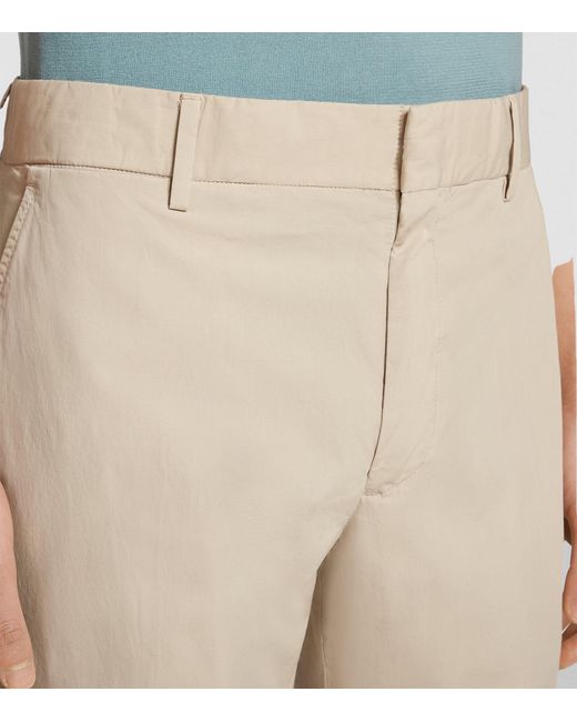 Zegna Natural Tela Vela Stretch-cotton Trousers for men