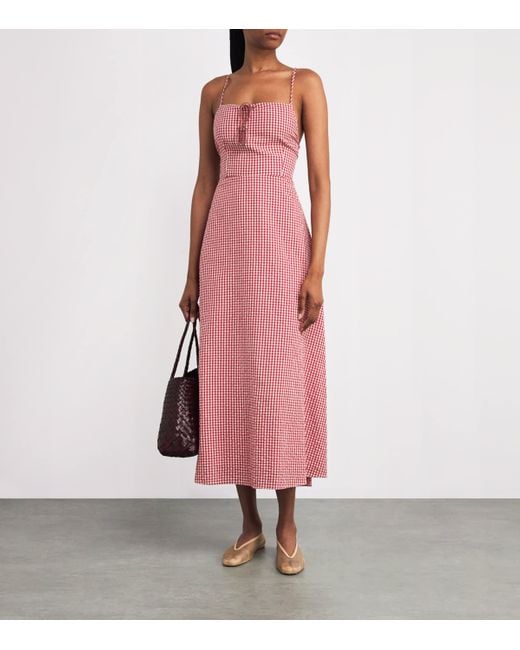 Posse Pink Gingham Halterneck Lori Midi Dress