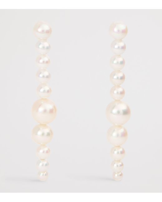 Sophie Bille Brahe White And Pearl Sienna Moon Earrings
