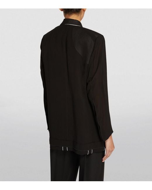 Victoria Beckham Black Fold-detail Blazer