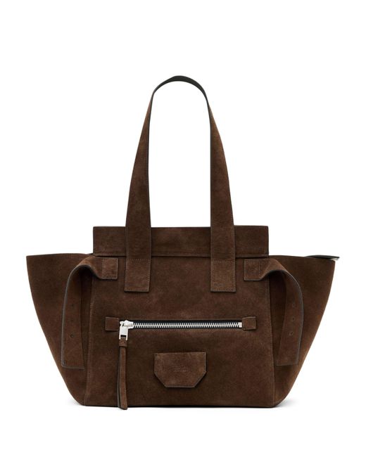AllSaints Brown Suede Perez Shoulder Bag