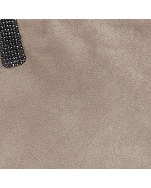 Brunello Cucinelli Natural Suede Monili Gloves