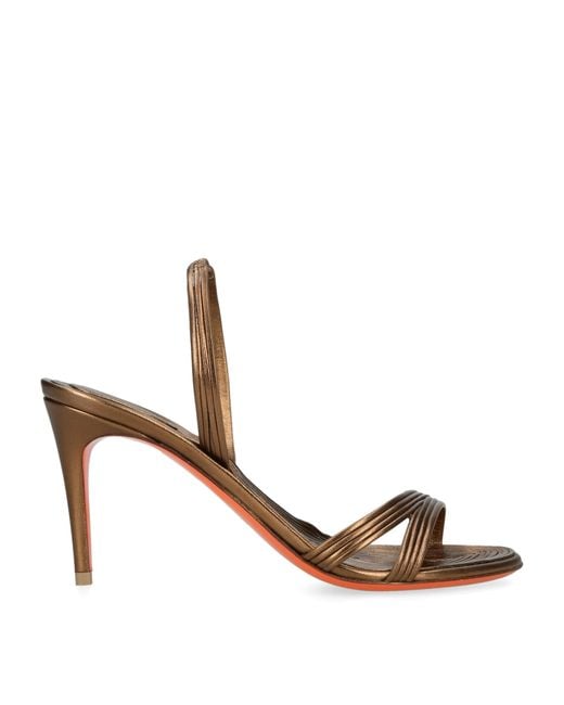 Santoni Brown Leather Serpentine Sandals 85