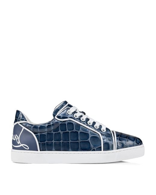 Christian Louboutin Blue Fun Vieira Orlato Leather Low-Top Trainers