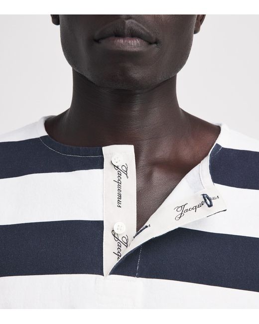 Jacquemus Blue Cotton Sailor Henley T-Shirt for men