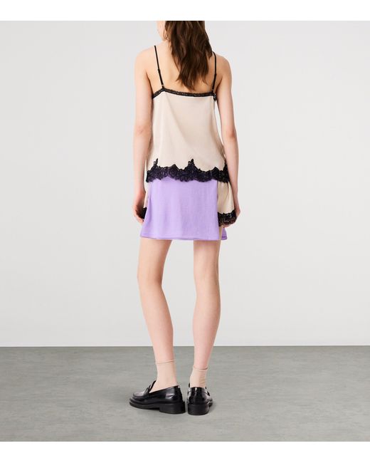 Maje Black Lace-Trim Cami Top