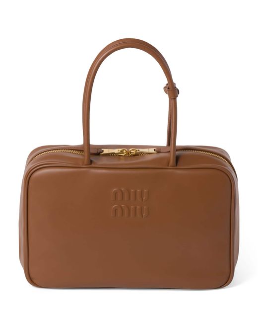 Miu Miu Brown Leather Beau Shoulder Bag