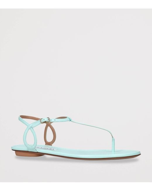 Aquazzura White Leather Almost Bare Sandals