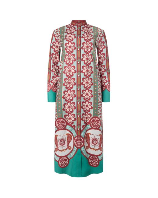 LaDoubleJ Red Cotton Printed Sundowner Tunic Dress