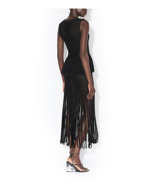 Alaïa Black Mesh Peplum Tank Top