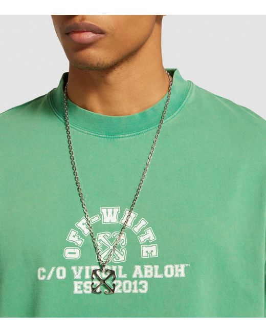 Off-White c/o Virgil Abloh Metallic D2 Arrow Pendant Necklace for men
