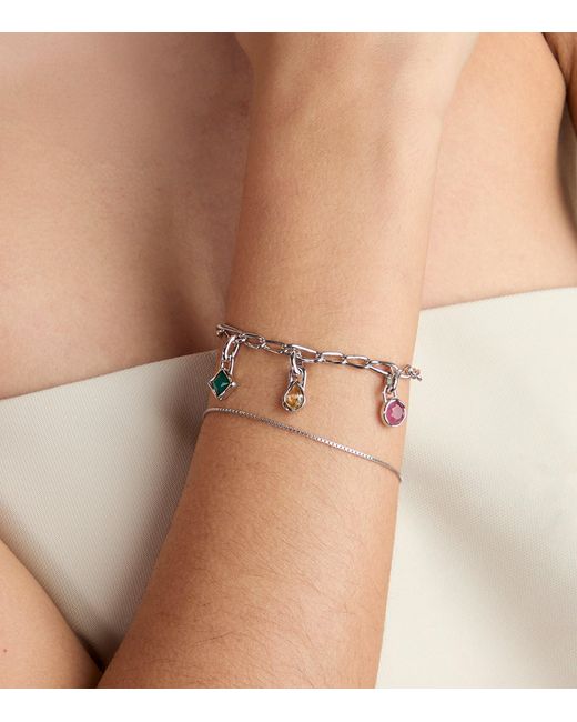 Astrid & Miyu Green Rhodium-Plated May Birthstone Charm