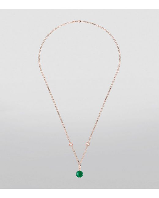 Chopard Metallic Diamond And Agate Happy Diamonds Planet Necklace