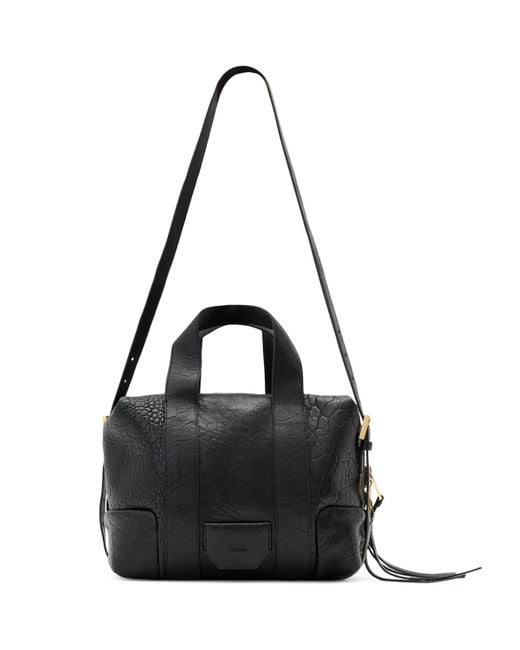 AllSaints Black Leather Ares Cross-Body Bag