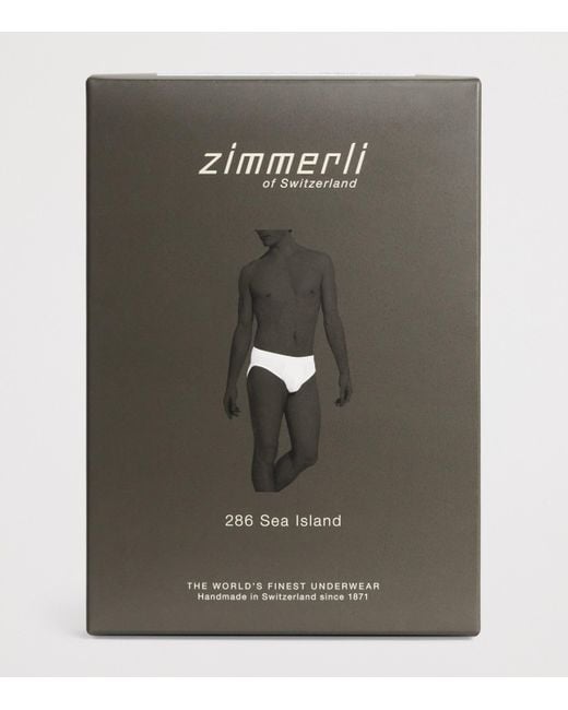 Zimmerli of Switzerland Blue Stretch-Cotton Briefs for men
