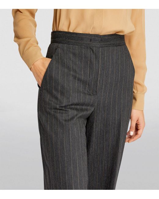 Max Mara Rea Pinstripe Trousers in Gray | Lyst