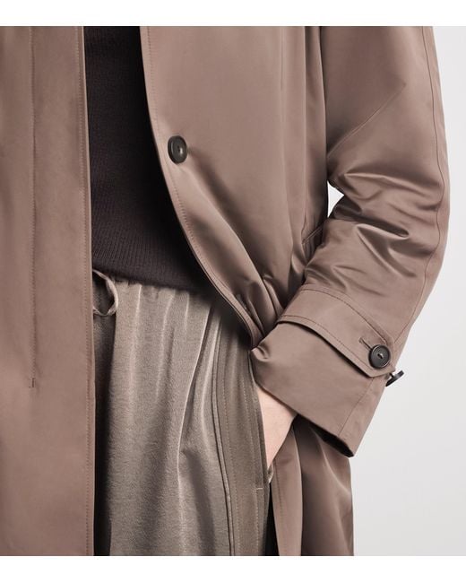 Vince Brown Satin Trench Coat