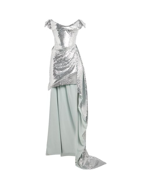 Vivienne Westwood White Sequin-Embellished Comet Gown