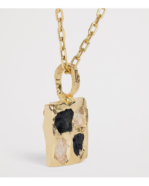 The Ouze Metallic And Sapphire Scatter Necklace for men
