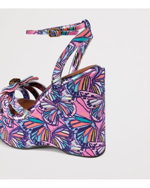 Kurt Geiger Blue Butterfly Wedge Sandals