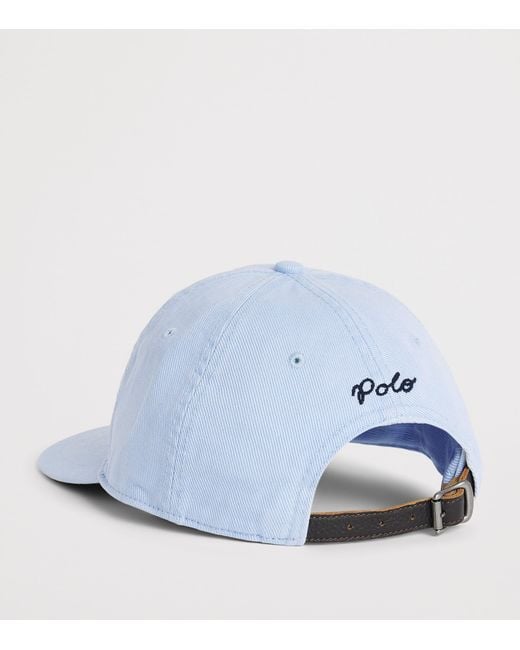 Polo Ralph Lauren Blue Cotton Script Baseball Cap for men