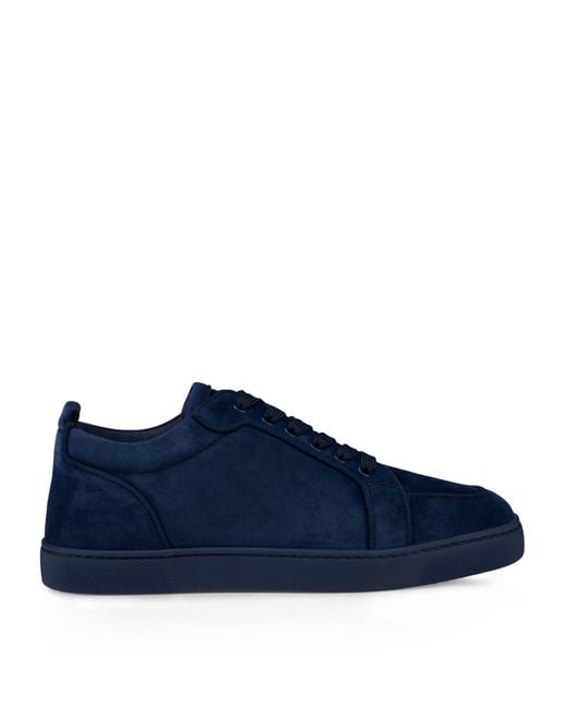 Christian Louboutin Blue Rantulow Leather-Blend Sneakers for men