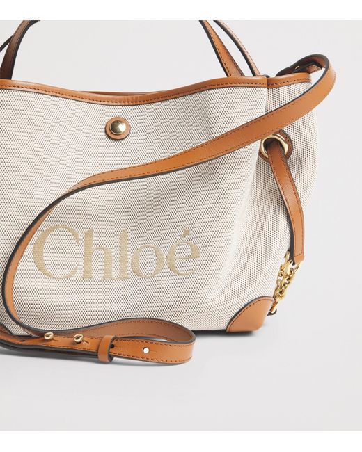 Chloé Metallic Small Canvas Clover Carry Top-Handle Bag