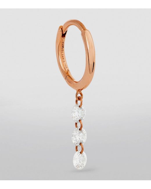 PERSÉE White And Diamond 3-Stone Single Hoop Earring