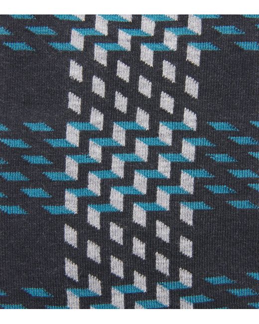 Doré Doré Blue Cotton Patterned Socks for men