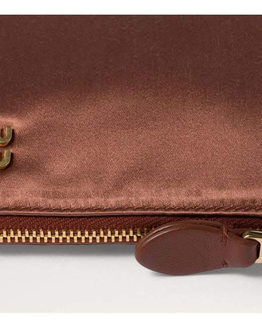 Miu Miu Brown Mini Satin Pouch