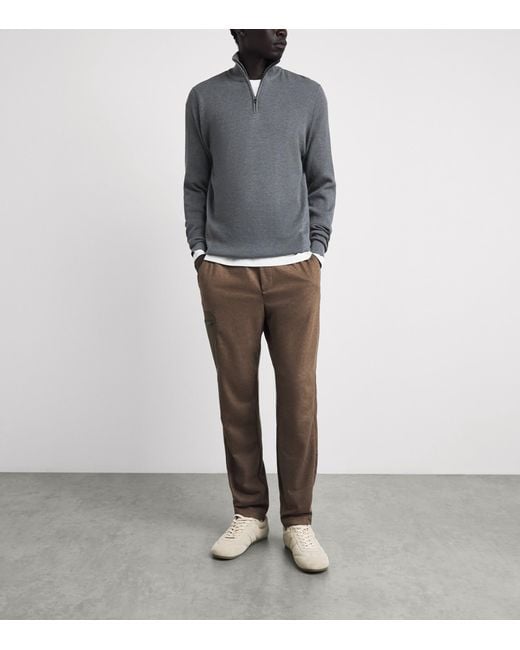 Sease Gray Wool Waffle-Knit Sweater