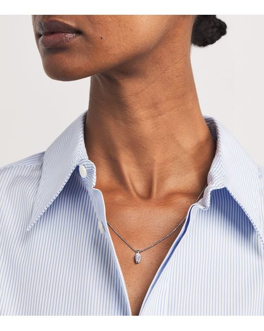 Anita Ko Metallic And Diamond Small Palm Leaf Necklace