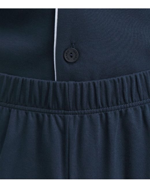 Hanro Blue Cotton Day & Night Pyjama Set for men