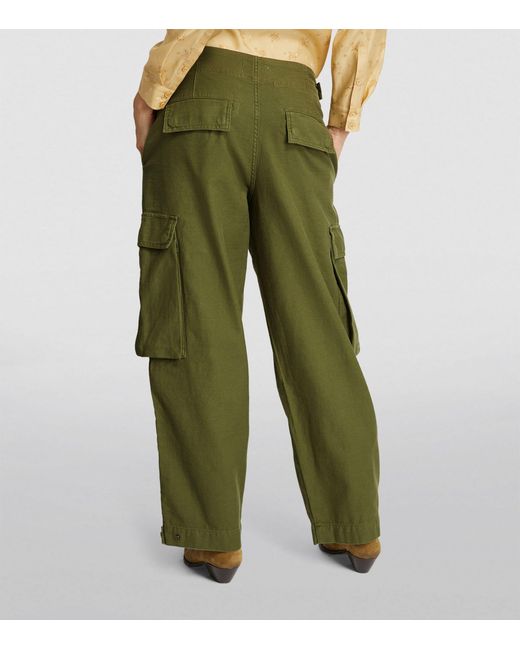 FRAME Green Cotton Cargo Trousers